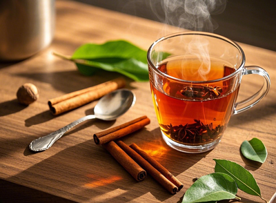 肉桂茶中的肉桂酸能抑制血管緊張素轉換酶(ACE)活性，舒張血管降低血壓